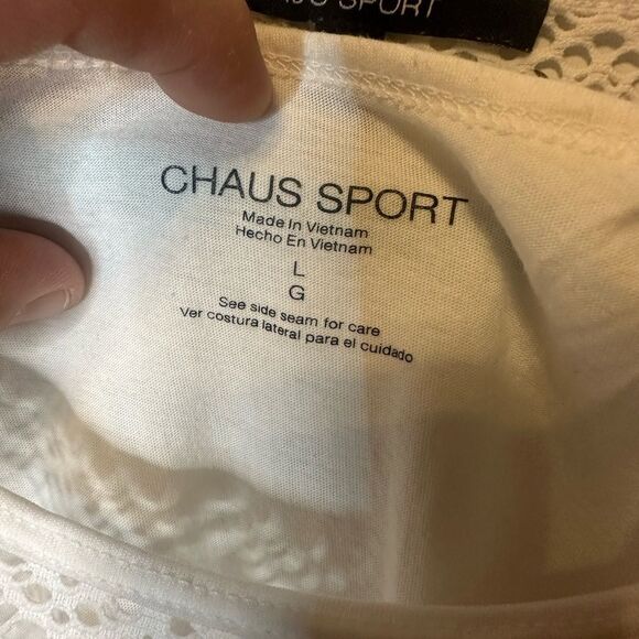 Chaus Sport lace white top with built in cami - Picture 4 of 4